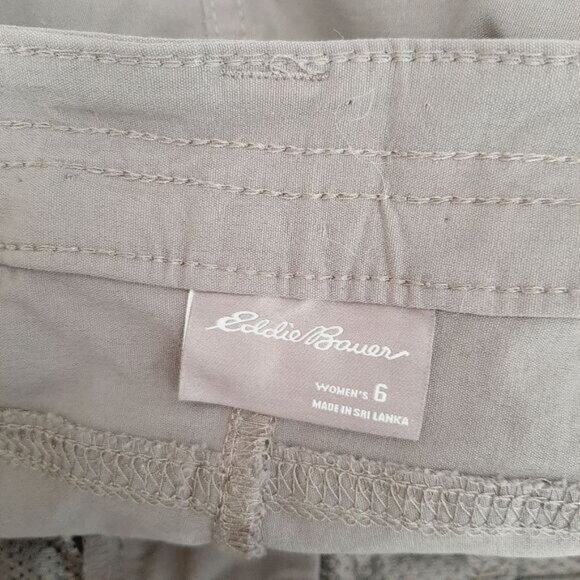 EDDIE BAUER Active Capri Light Casual Cropped Pants Grey Sz 6 - Picture 11 of 12
